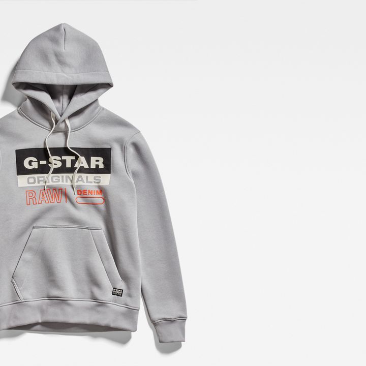 Color Block Originals Hoodie Grey G STAR US