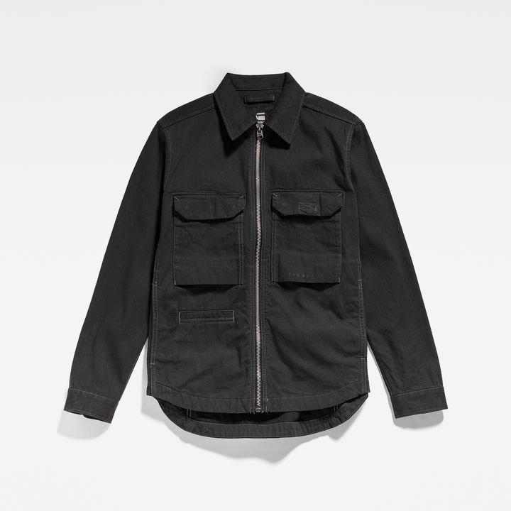 Black zip overshirt sales