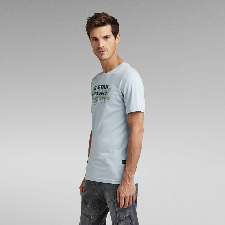 RAW Originals Slim T Shirt Light blue G STAR AU