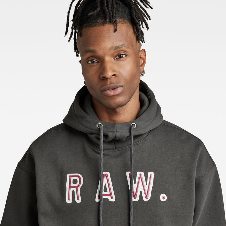 Vulcanic RAW Loose Hooded Sweater Grey G STAR ZA