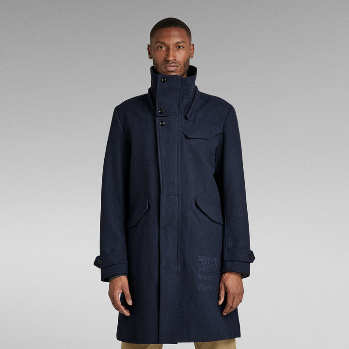 Long Wool Coat | Dark blue | G-STAR® US