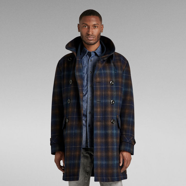 Multi coloured check coat on sale