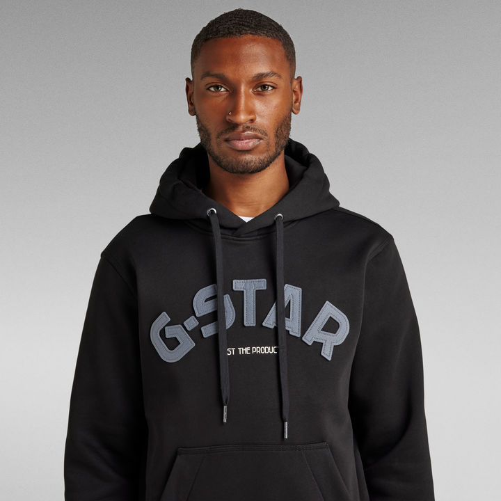 Varsity Felt Hooded Sweater Black G STAR US
