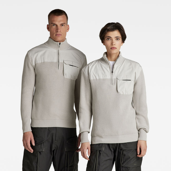 Unisex Army Half Zip Knit | Grey | G-STAR® US