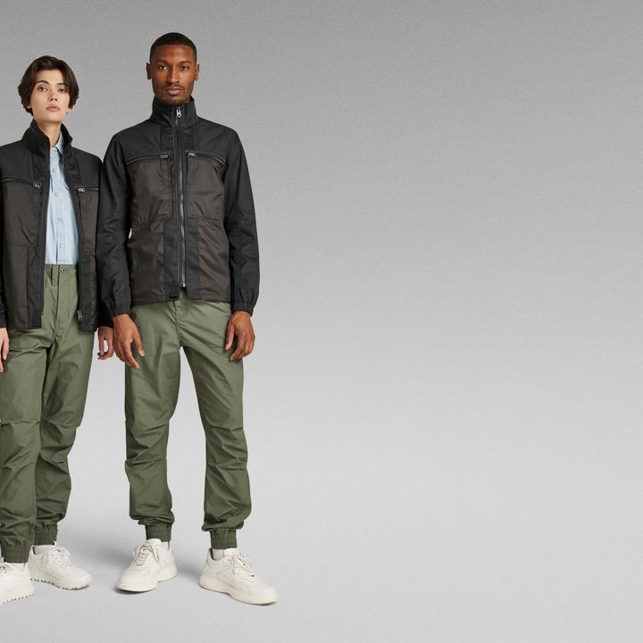 Unisex Fabric Mix Overshirt | ブラック | G-STAR® JP