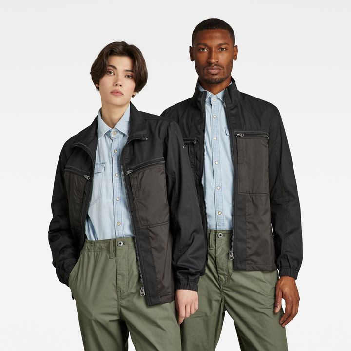 Unisex Fabric Mix Overshirt | ブラック | G-STAR® JP