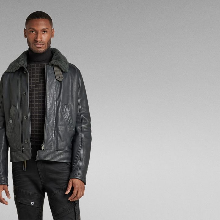 Veste cuir gris shop
