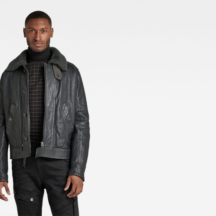 Veste en cuir g star clearance