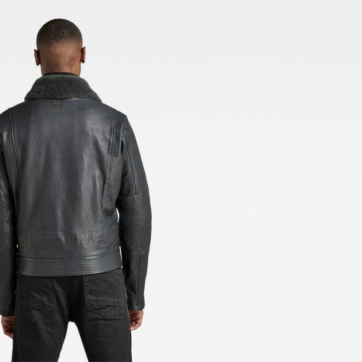 Veste en cuir Gris G STAR CA
