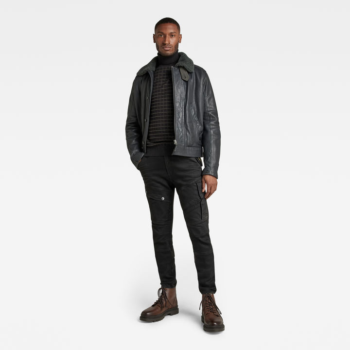 Veste en cuir Gris G STAR CA