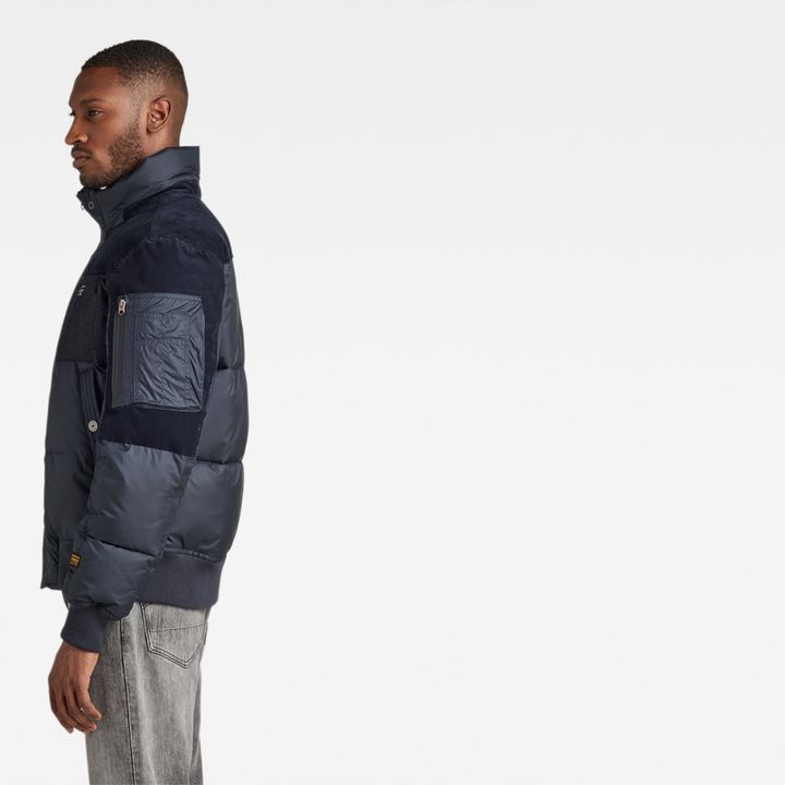 Denim Mix Quilted Puffer Jacket