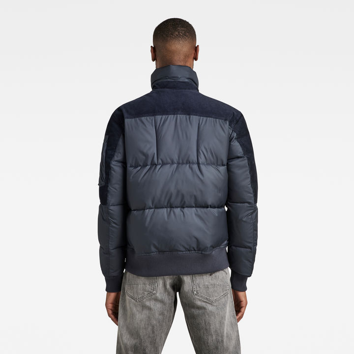 Denim Mix Quilted Puffer Jacket