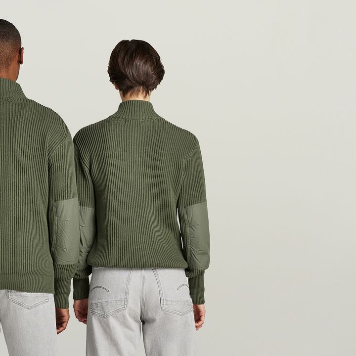 Unisex Army Half Zip Knit | Green | G-STAR® US