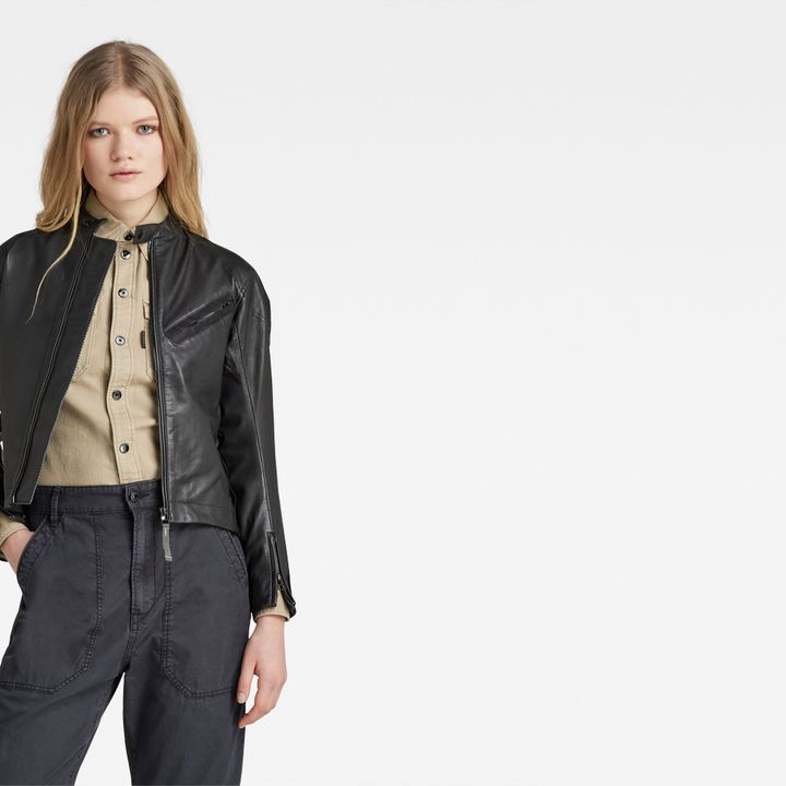 G star leather jacket womens on sale