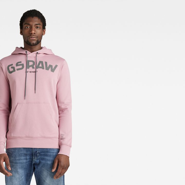 Gsraw Graphic Hooded Sweater Pink G STAR US
