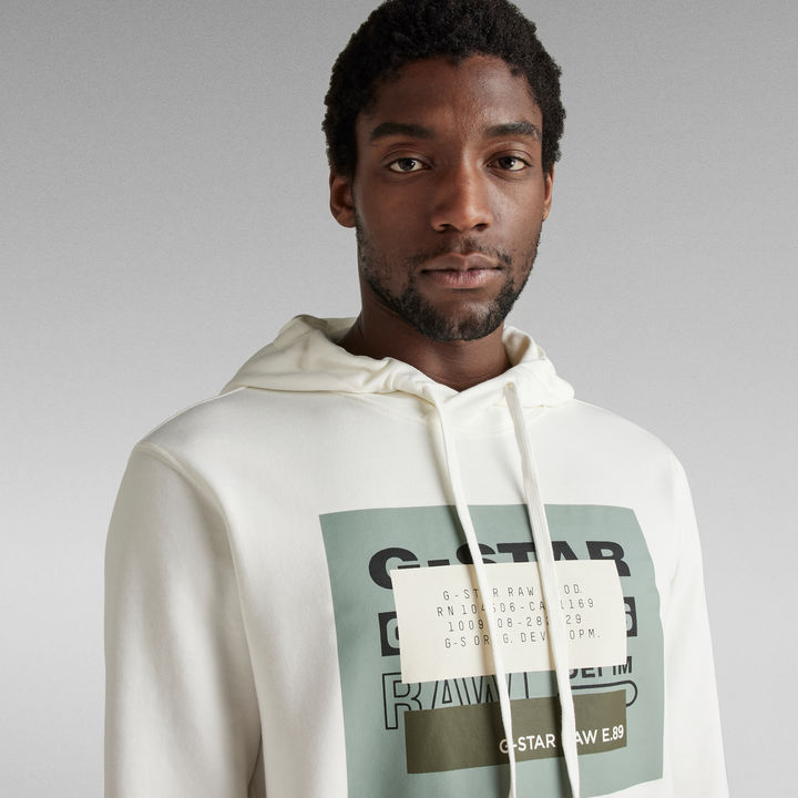 G star white hoodie new arrivals