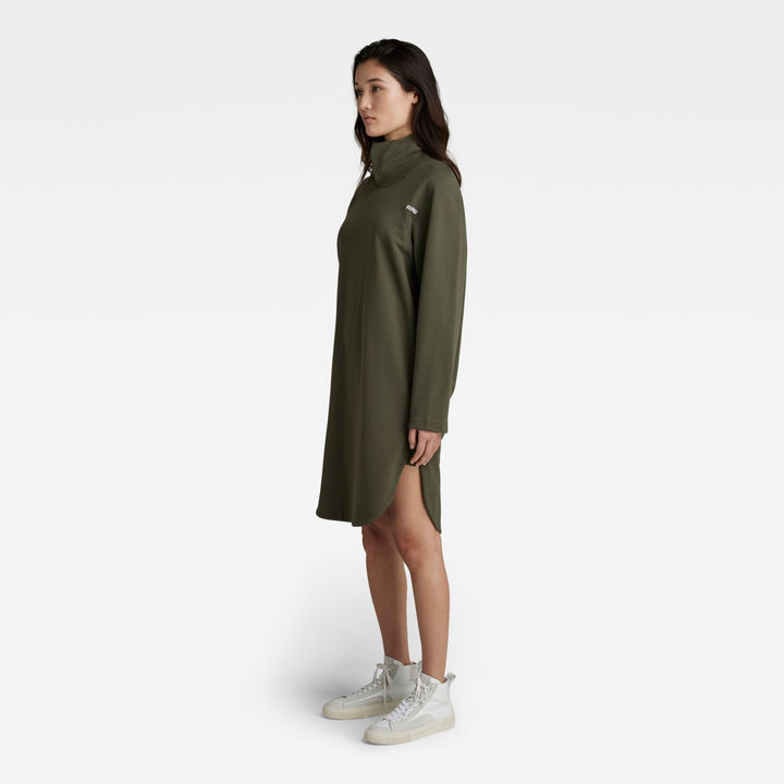 Open Collar Sweater Dress