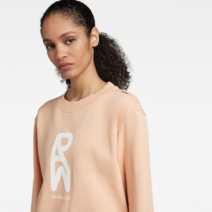 Graphic Raw Crew Sweater Pink G STAR CA