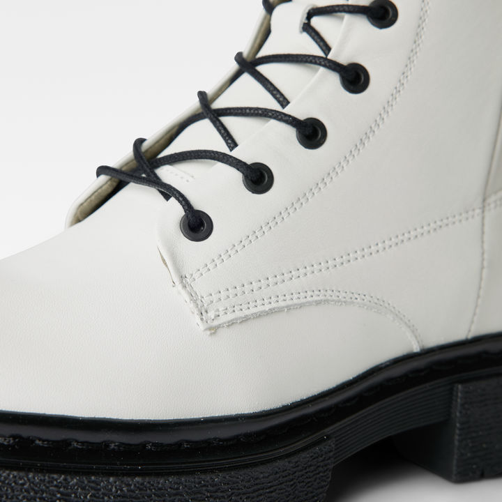 Kafey High Lace Up Leather Boots White G STAR ZA