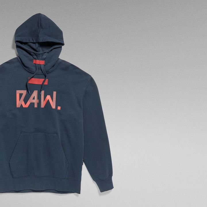 RAW. 7411 Loose Hooded Sweater Dark blue G STAR US