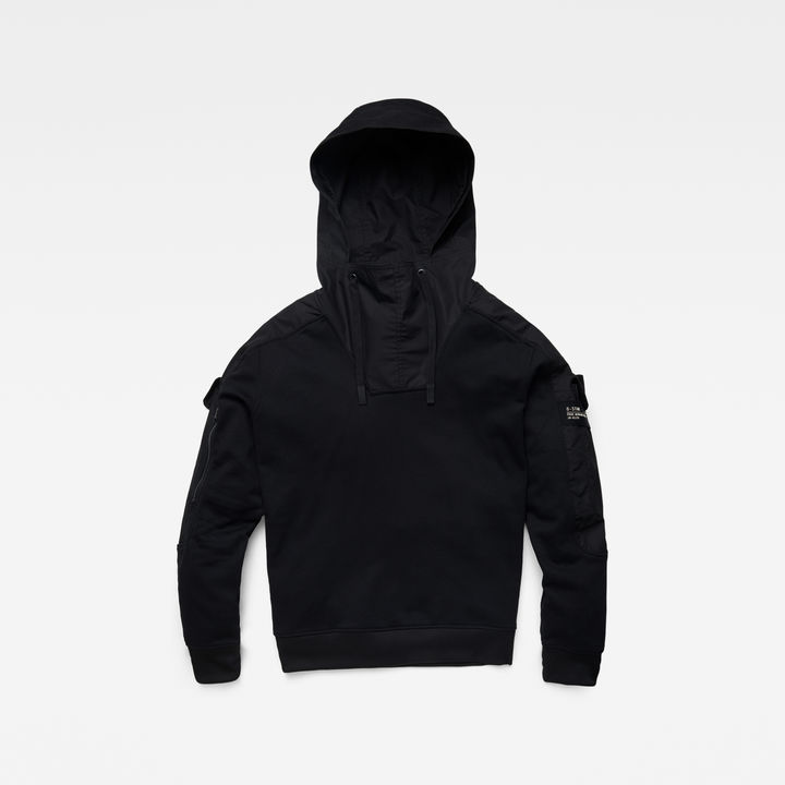 Mixed Woven Cargo Hooded Sweater | ブラック | G-STAR® JP