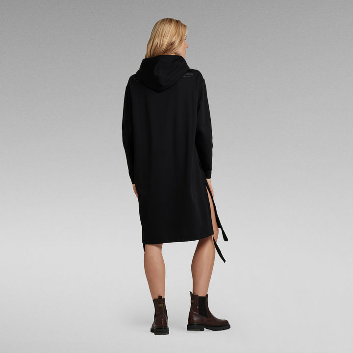 Long Hoodie Sweat Dress Black G STAR US