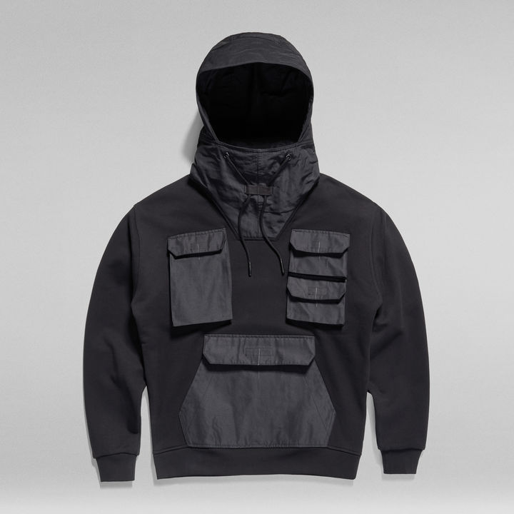 E Hooded Utility Loose Sweater | Black | G-STAR® US