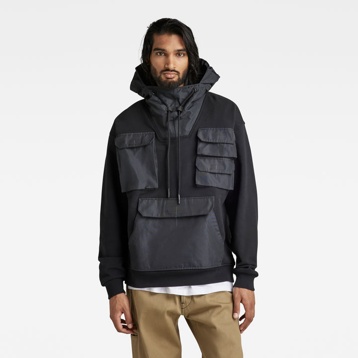 E Hooded Utility Loose Sweater | Black | G-STAR® US