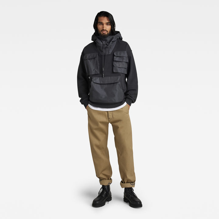 E Hooded Utility Loose Sweater
