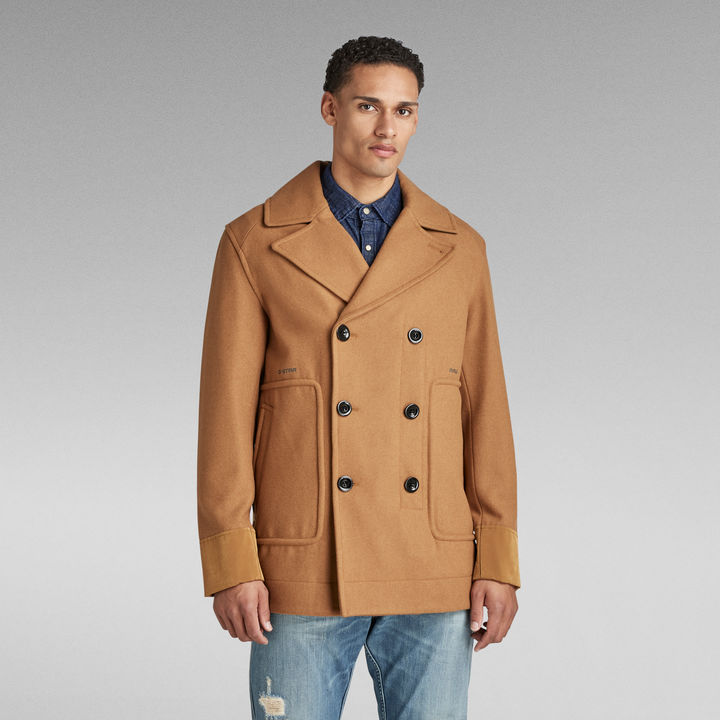 Wool blend peacoat mens on sale