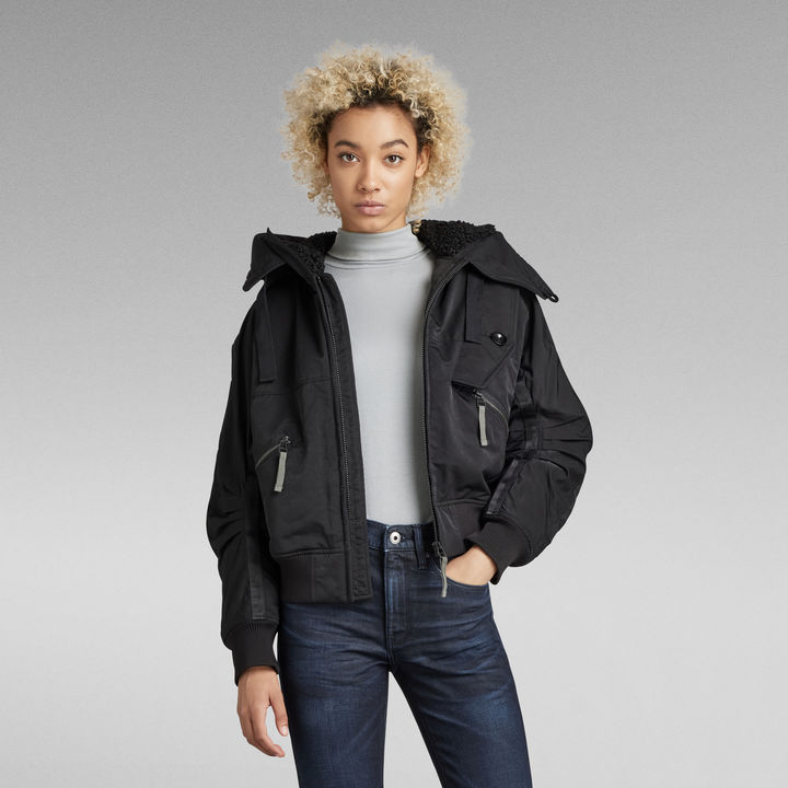 Women's bomber jackets with hood hot sale