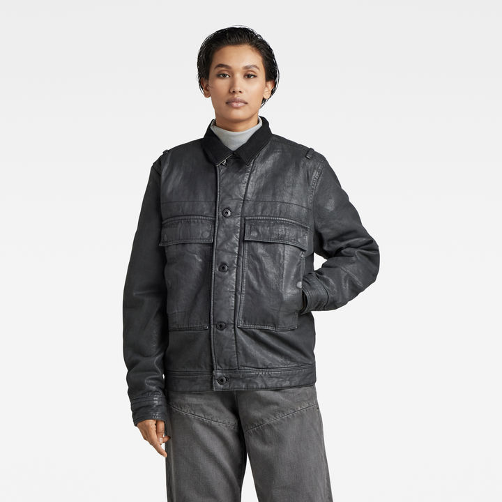 Unisex Utility Flap Pocket Lined Jacket | Black | G-STAR® US
