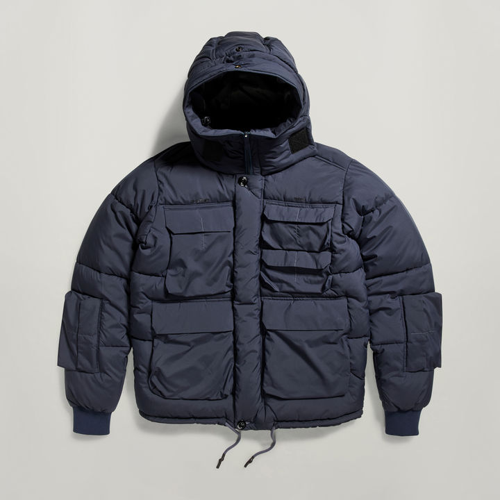 Field Hooded Puffer Jacket | Dark blue | G-STAR® US