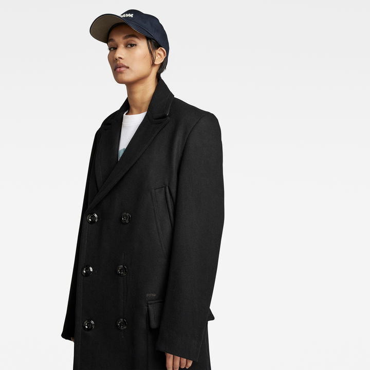 Manteau Unisex Double Breasted Wool Noir G STAR CA