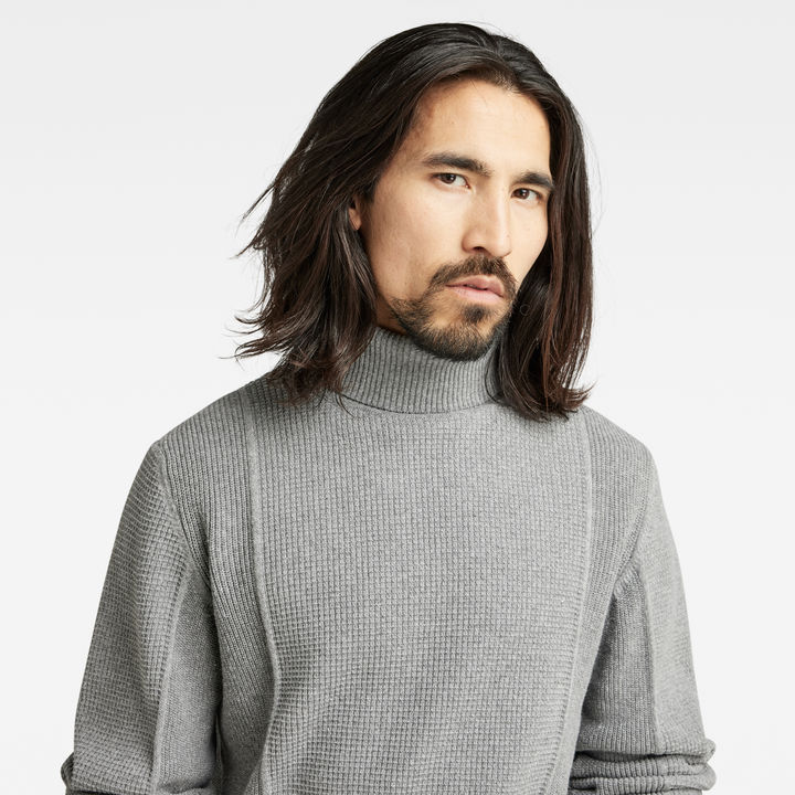 Knitted Turtleneck Sweater Structure Multi color G STAR GB