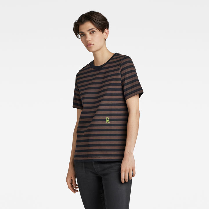 Small Raw Graphic Stripe T Shirt