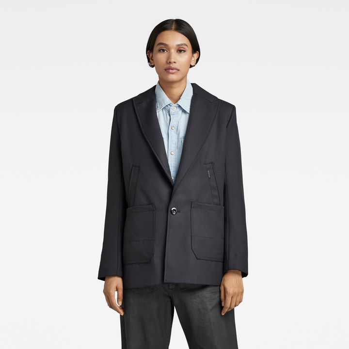 G STAR Boyfriend Blazer Black Women Size XXS
