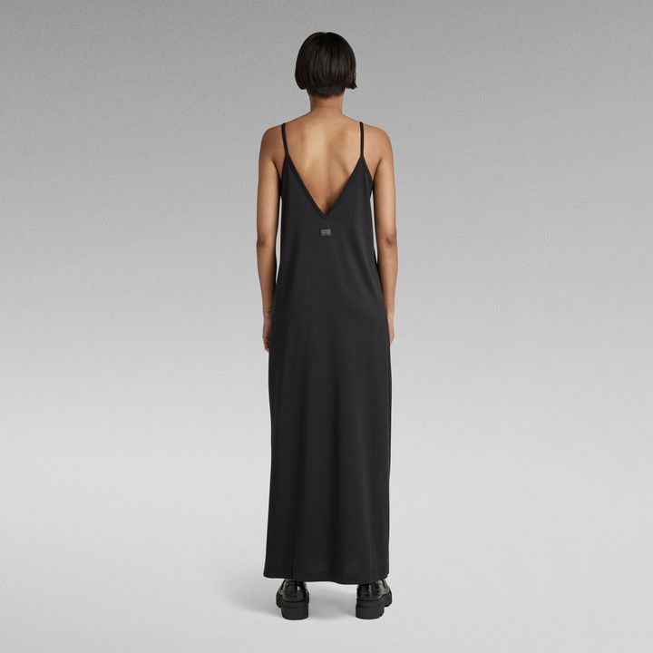 Loose black slip dress deals