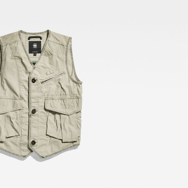 Washed Cargo Vest Green G STAR ZA