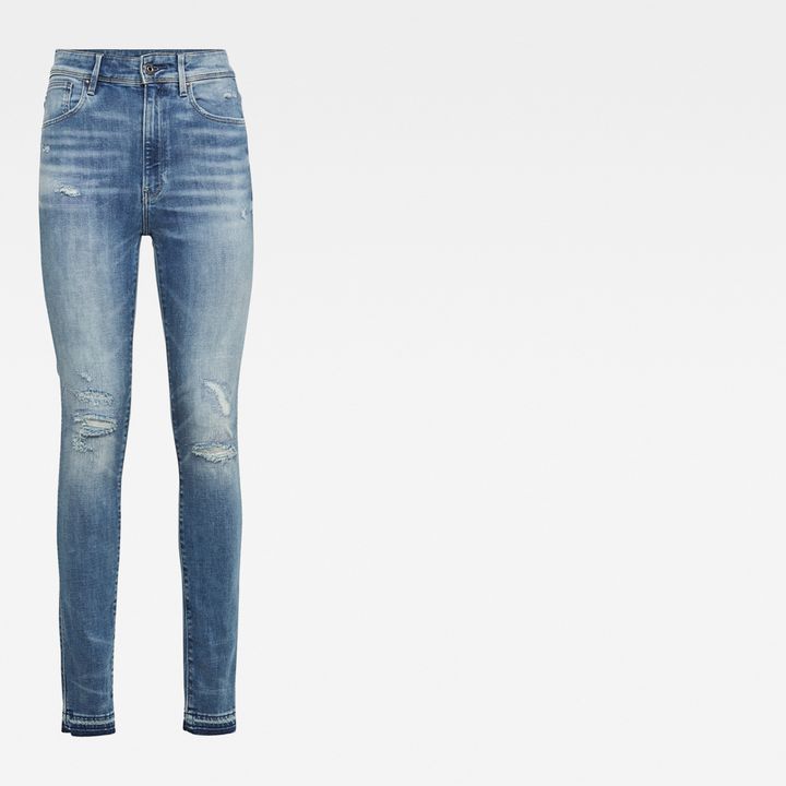 Kafey Ultra High Skinny Ripped Edge Ankle Jeans