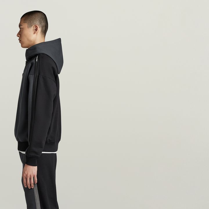 Loose color block half zip sweatshirt shop