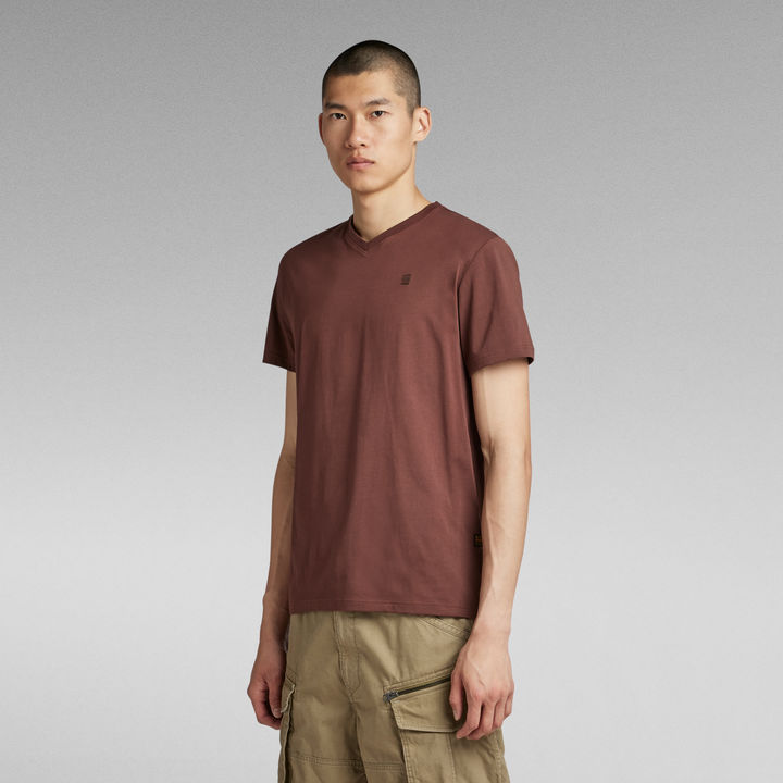 Base S V Hals T Shirt Bruin G STAR NL
