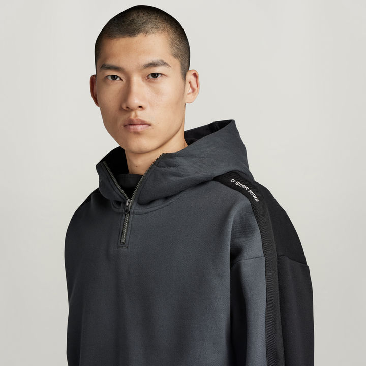Colorblock logo tape hoodie clearance