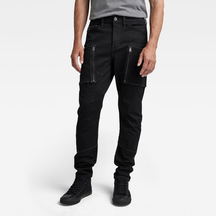 Black slim cargo pants discount