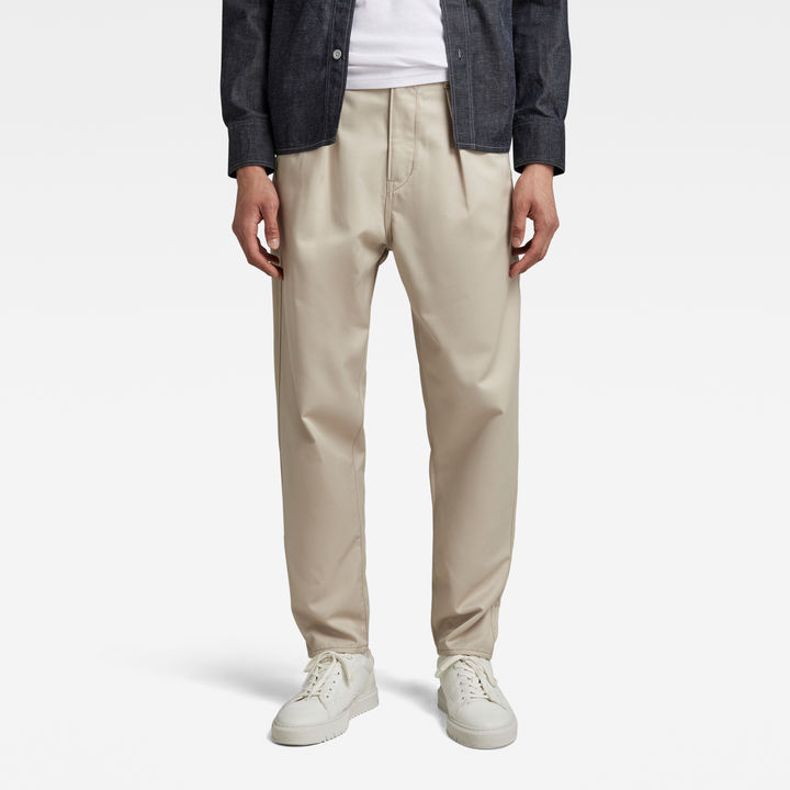 Relaxed fit pleated chino clearance