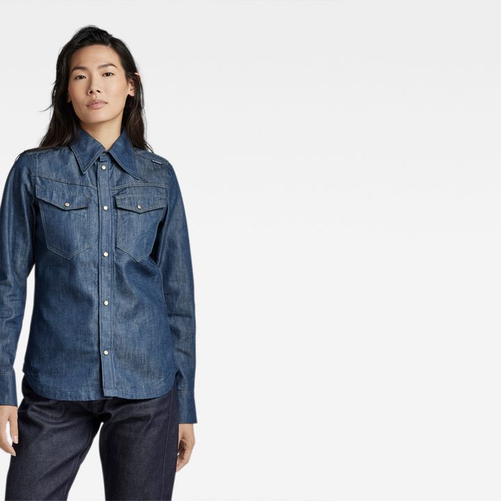 Womens star print denim shirt deals
