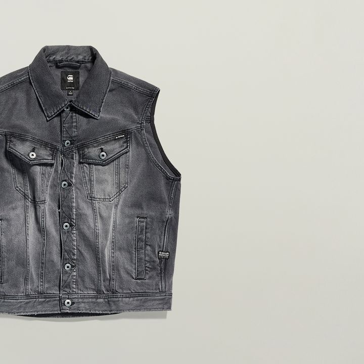 Oversized Denim Vest Evergreen Grey G STAR TW
