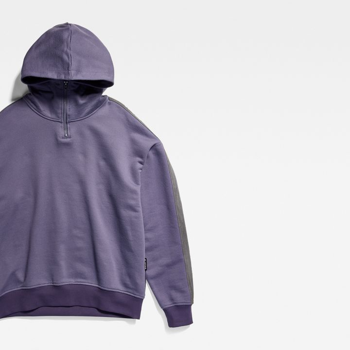Tape Color Block Loose Half Zip Hoodie | Multi color | G-STAR® CA