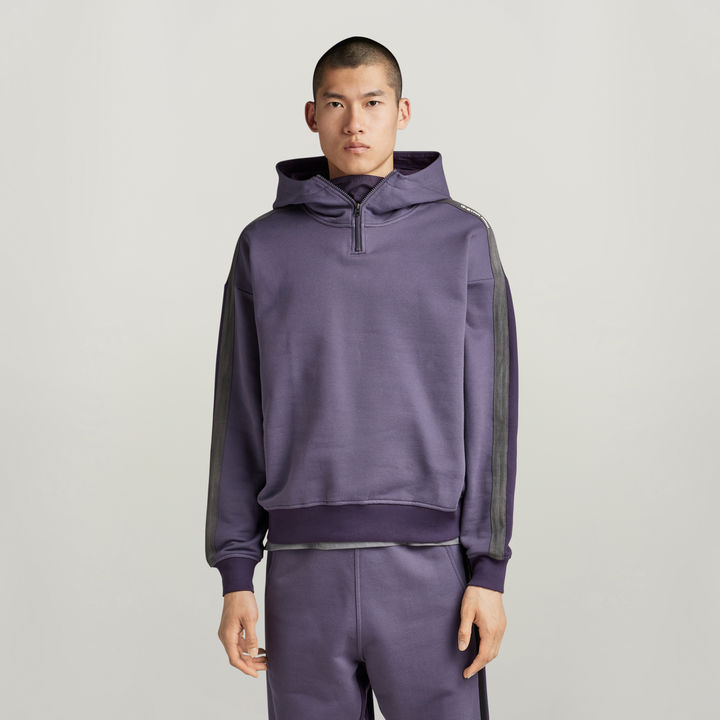 Loose color block half zip sweatshirt online