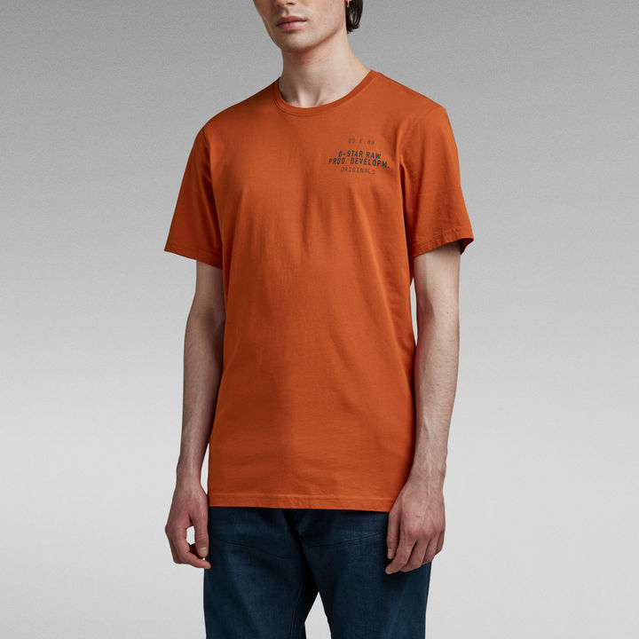 Faded RAW Back Graphic Slim T Shirt Orange G STAR ZA